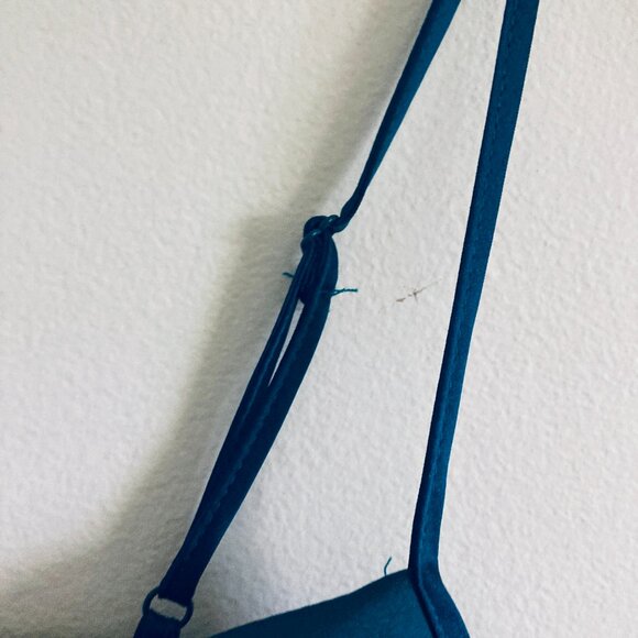 🌀 Dark Teal Satin Structured Bustier Top - Picture 3 of 5